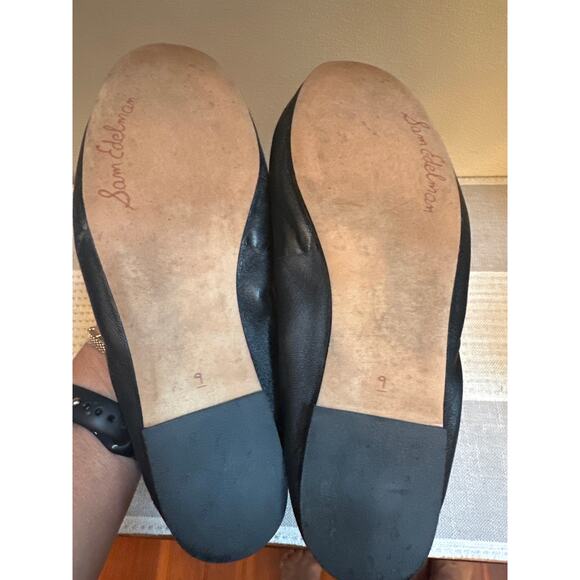 Sam Edelman Felicia Black Leather Cushioned Ballet Flats Size 9 - Picture 6 of 7